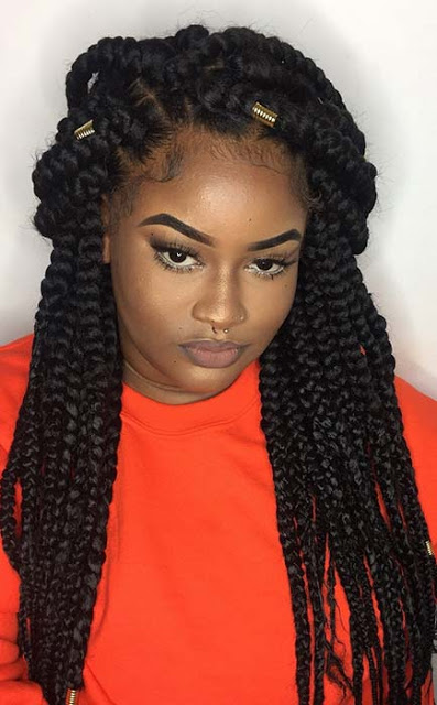 Latest Box Braid Hairstyles for the Ladies