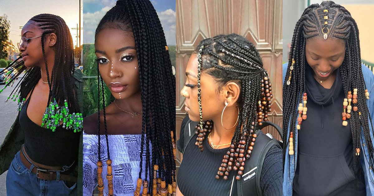 Best Ponytails Braids With beads 2023 For Natural Hair