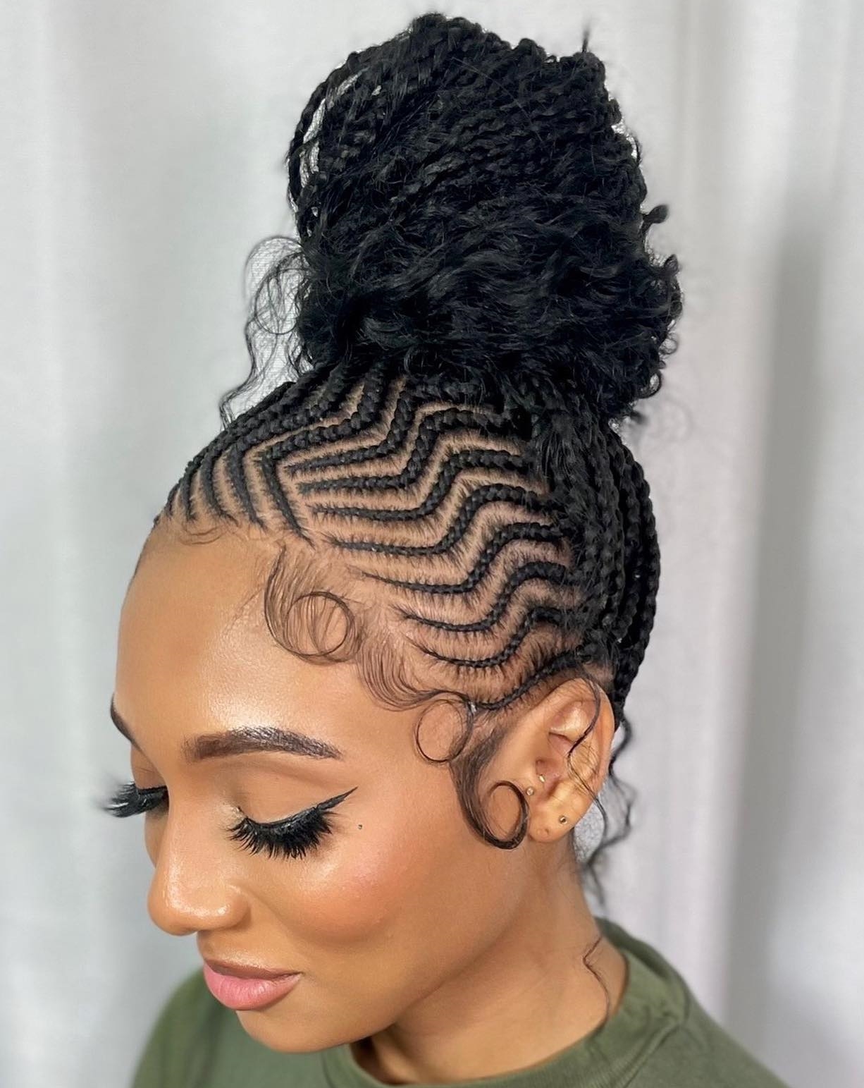 2 stitch braids with curly ends CbaKh8WLk6J