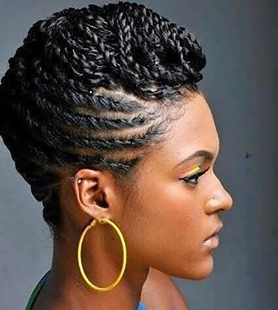 25. Twisted Cornrows Updo