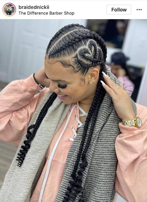 31 Hairstyle To Prove That A Heart Design Can Elevate Any Braid Style 10