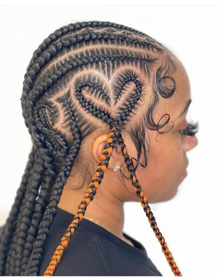 31 Hairstyle To Prove That A Heart Design Can Elevate Any Braid Style 7