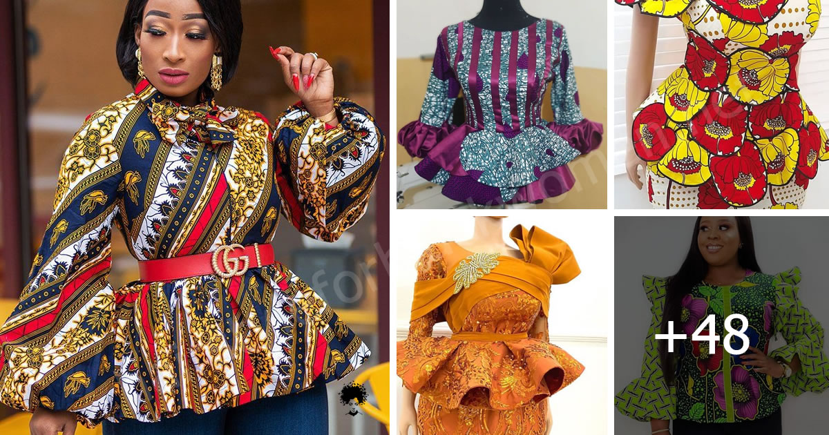 48 PHOTOS Ankara and Lace Blouse Designs For Wrappers And Skirts