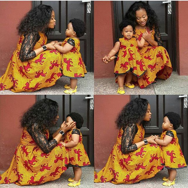 mother and daughter african traditional outfits