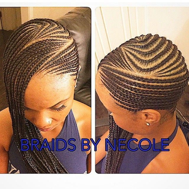 75 Super Hot Black Braided Hairstyles To Wear-Neat small cornrows to the side