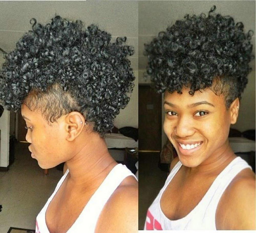 African Short afro font b puff b font clip in font b jet b font black