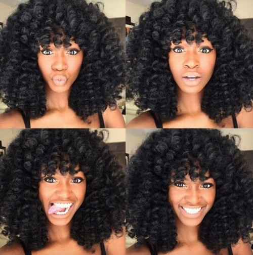 Curly Crochet Braids with Bangs