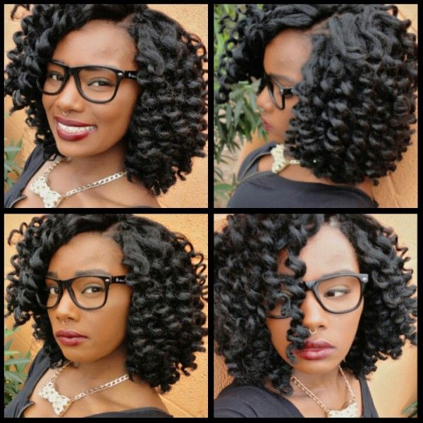 Deep Black Short Crochet Braids