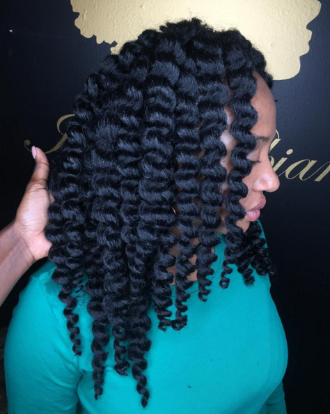 Long Draped Crochet Braids Hairstyle