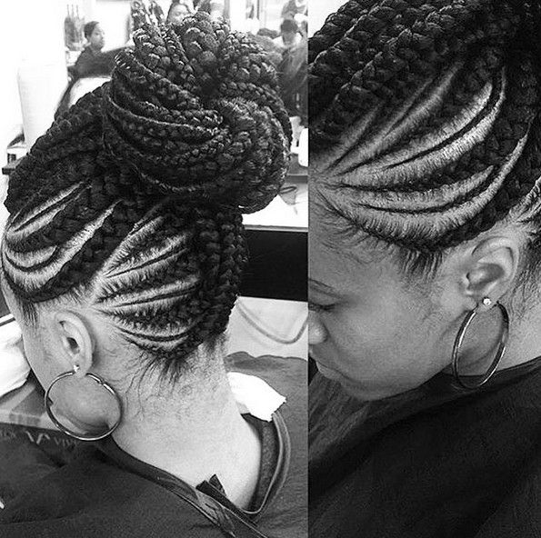 African Hair Braiding - Braided Updo Hairstyle for African American Women