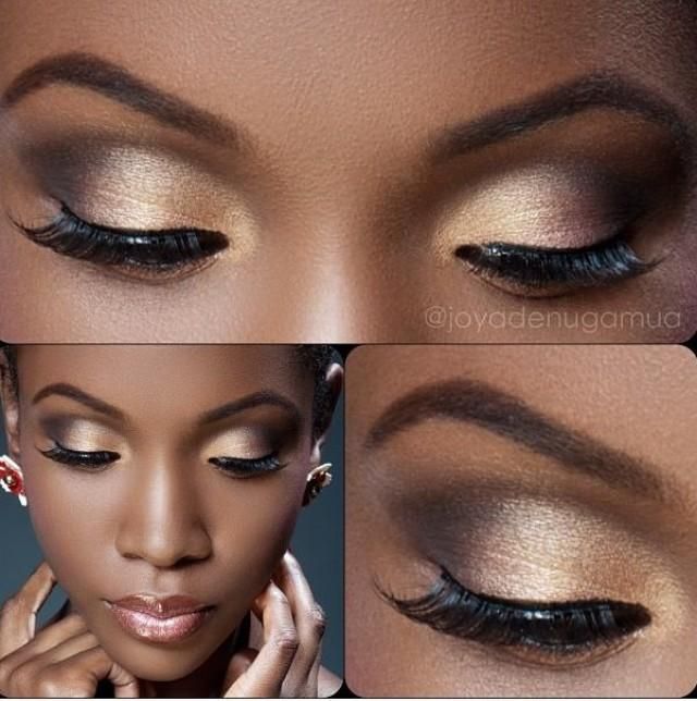 Beautiful African American Makeup. I love this eye shadow, the lipstick, the blue nail polish, everything just seems to match perfectly with her dark skin! Check out more of my Friday Favorites!