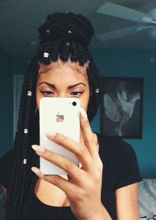 braid, box braids, and hair image