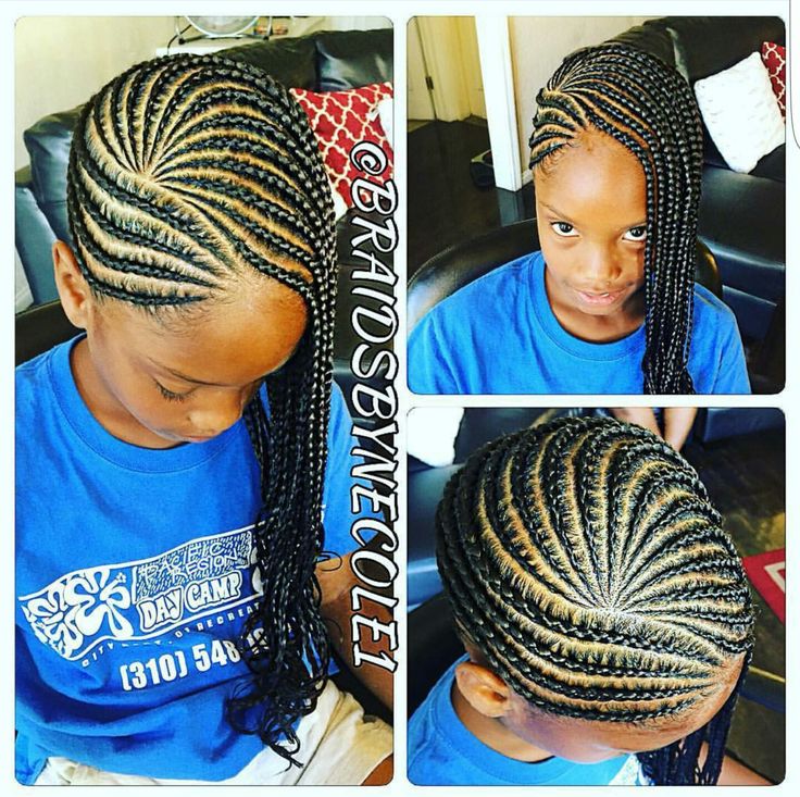 creative braided hairstyle with goddess braids