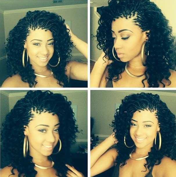 Curly Micro Braids Hairstyle