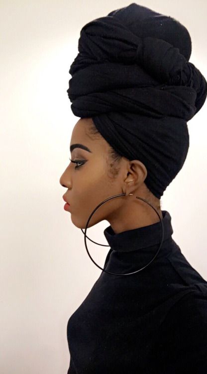 Head Scarf Inspiration | Head Wrap Inspiration | Black Women With Head Wrap | Patterned Headscarf | Black Beauty | Melanin