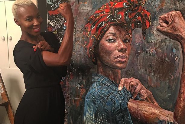 Japanese-Canadian Artist Recreates Rosie the Riveter as a Black Woman with an African Head Wrap