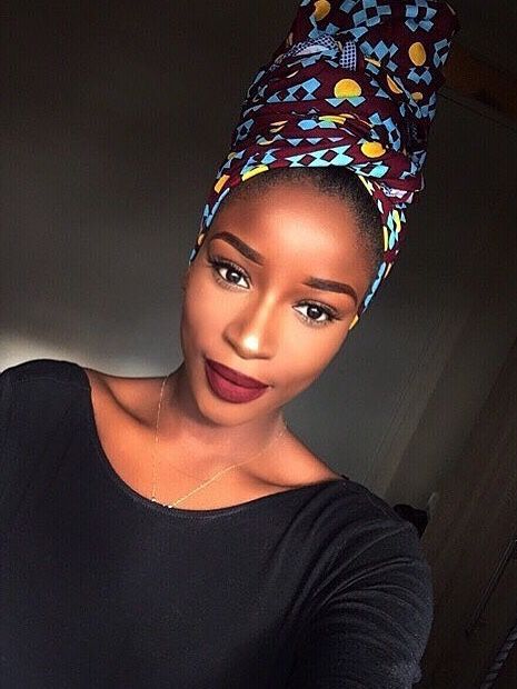 Patterned Headwrap | Headscarf Inspiration | Beautiful Black Women | Styled Headwrap
