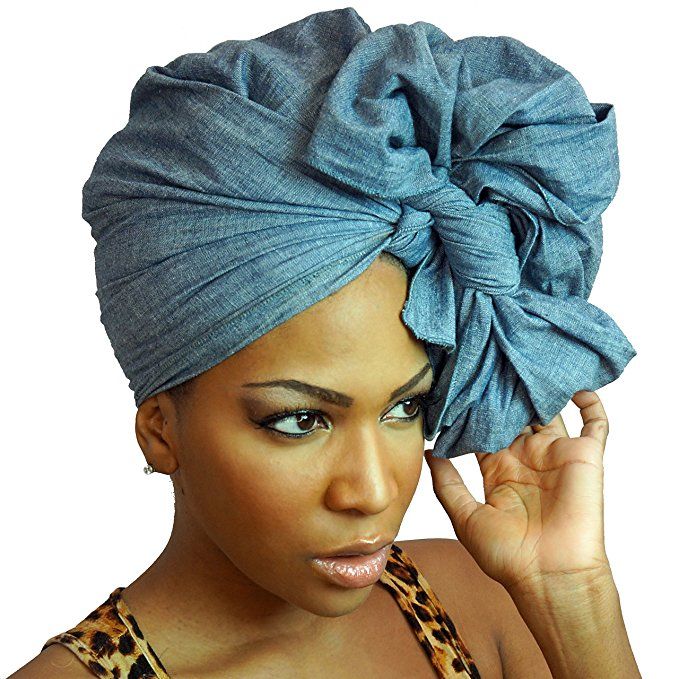 Urban Turbanista Head Wrap- Demin Blue -Chambray Headwrap Scarf at Amazon Women’s Clothing store: