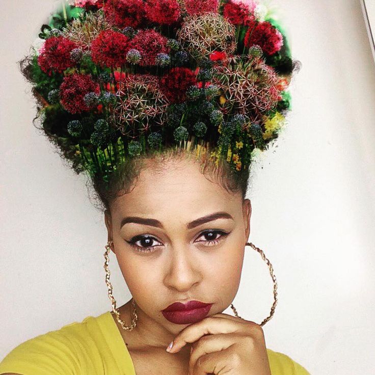 black man paints nature the universe into black womens natural hair