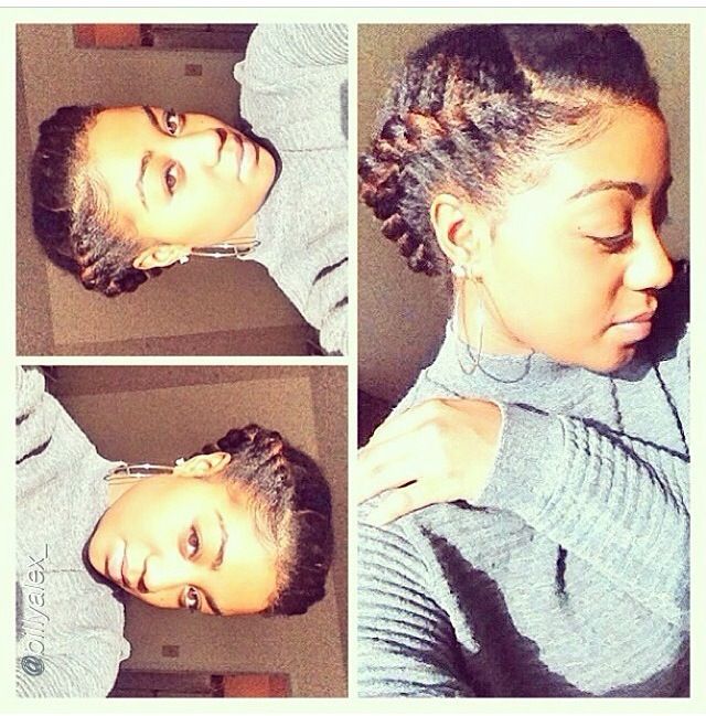 flat twist out. shaved sides