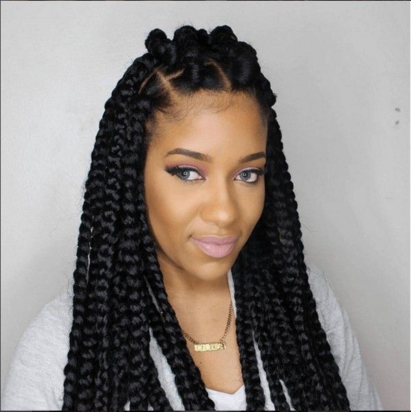 jumbo box braids with color