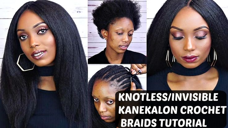 knotless invisible part crochet braids with kanekalon hair tutorial