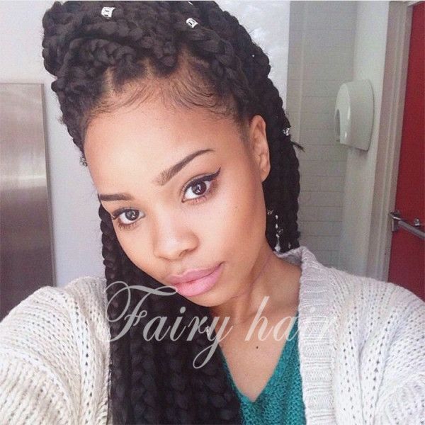 long jumbo braid bun is a casual hairstyle that looks best on girls in their teens and twenties.