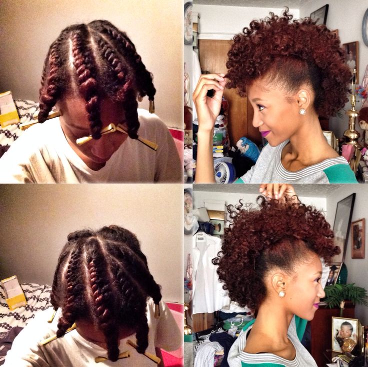 natural hair flat twist crown