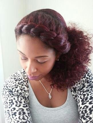 natural hair style braid out twists.