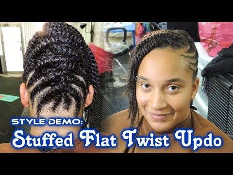 protective flat twists updo