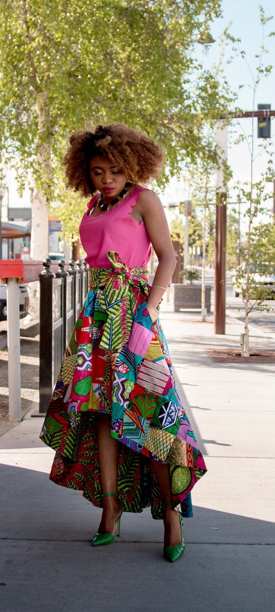 The Most Stunning African Wax Print High Low Skirt