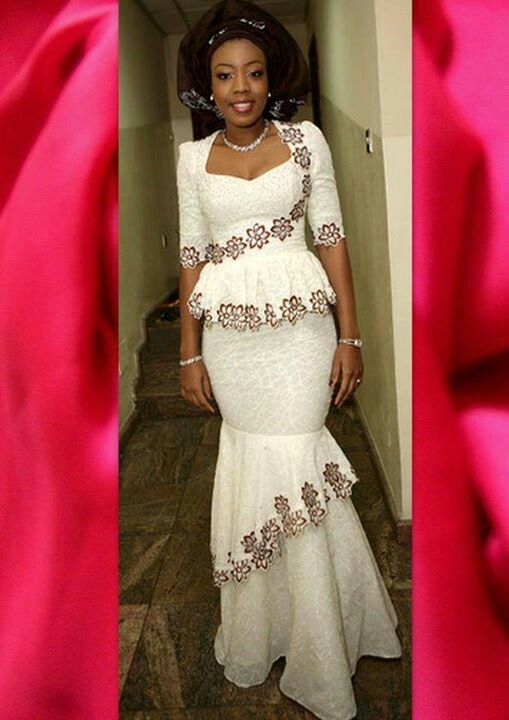 White dress Ankara to look pretty and amazing