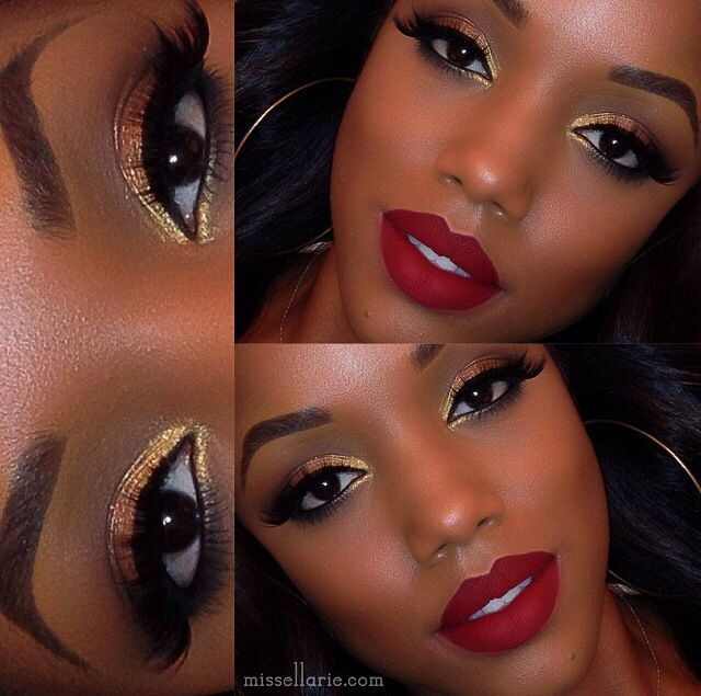 makeup for black women cfoster09 she pulling off this red lipstick... maybe we can too