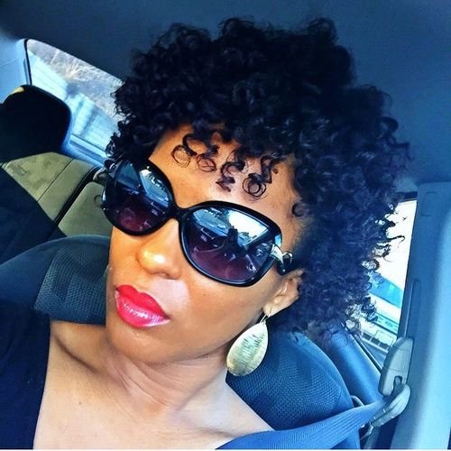 short natural curly hairstyle