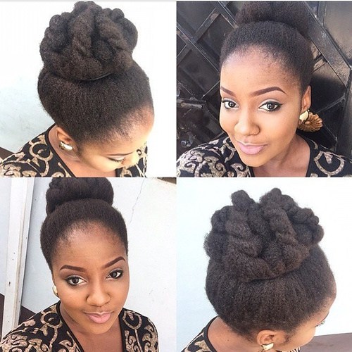 high bun hairstyle