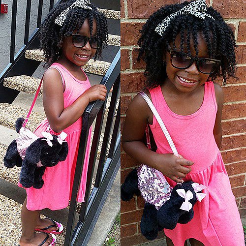 medium curly hairstyle for little black girls