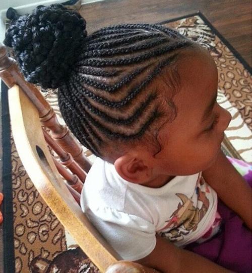 black girls braided bun hairstyle