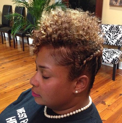back twists and curly top short natural hair style