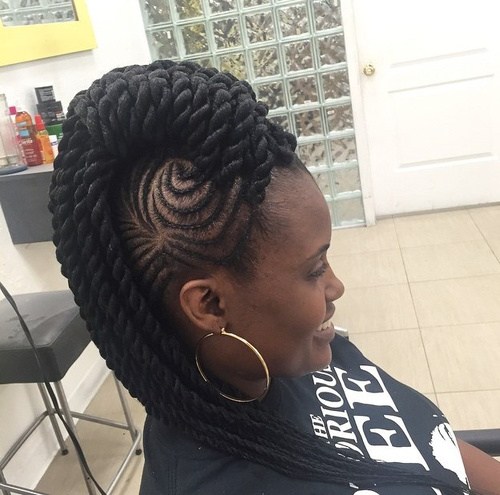 mohawk hairstyle with twists