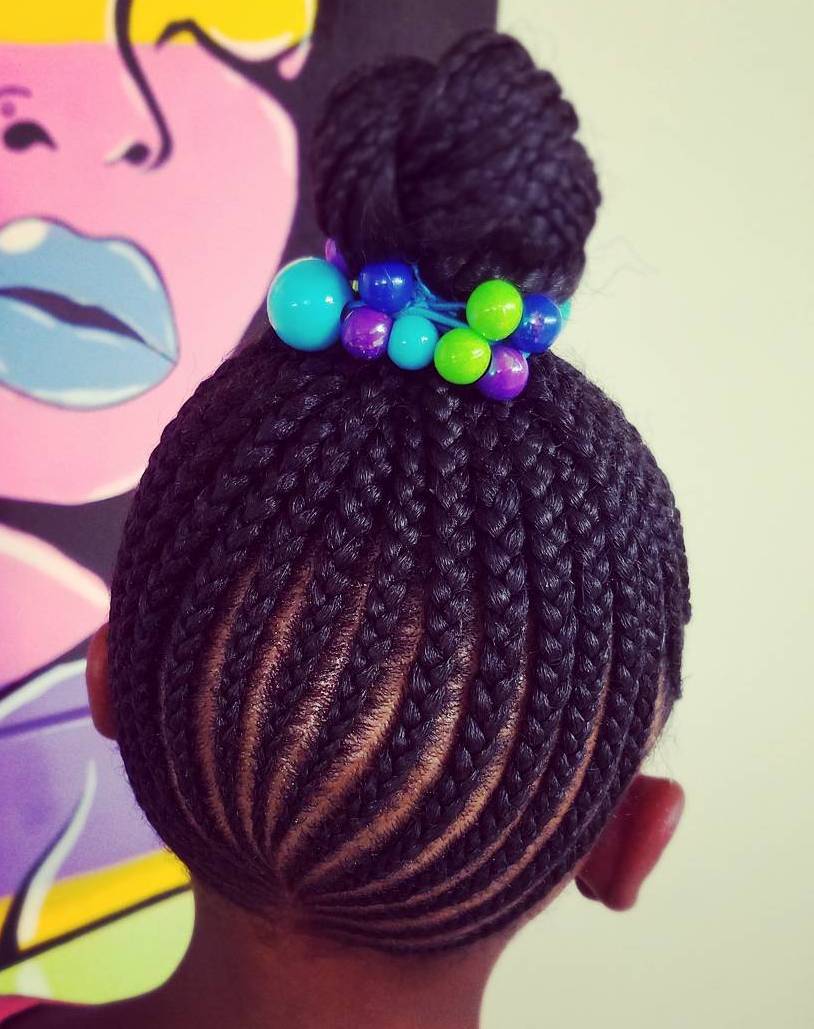 High Black Braided Bun