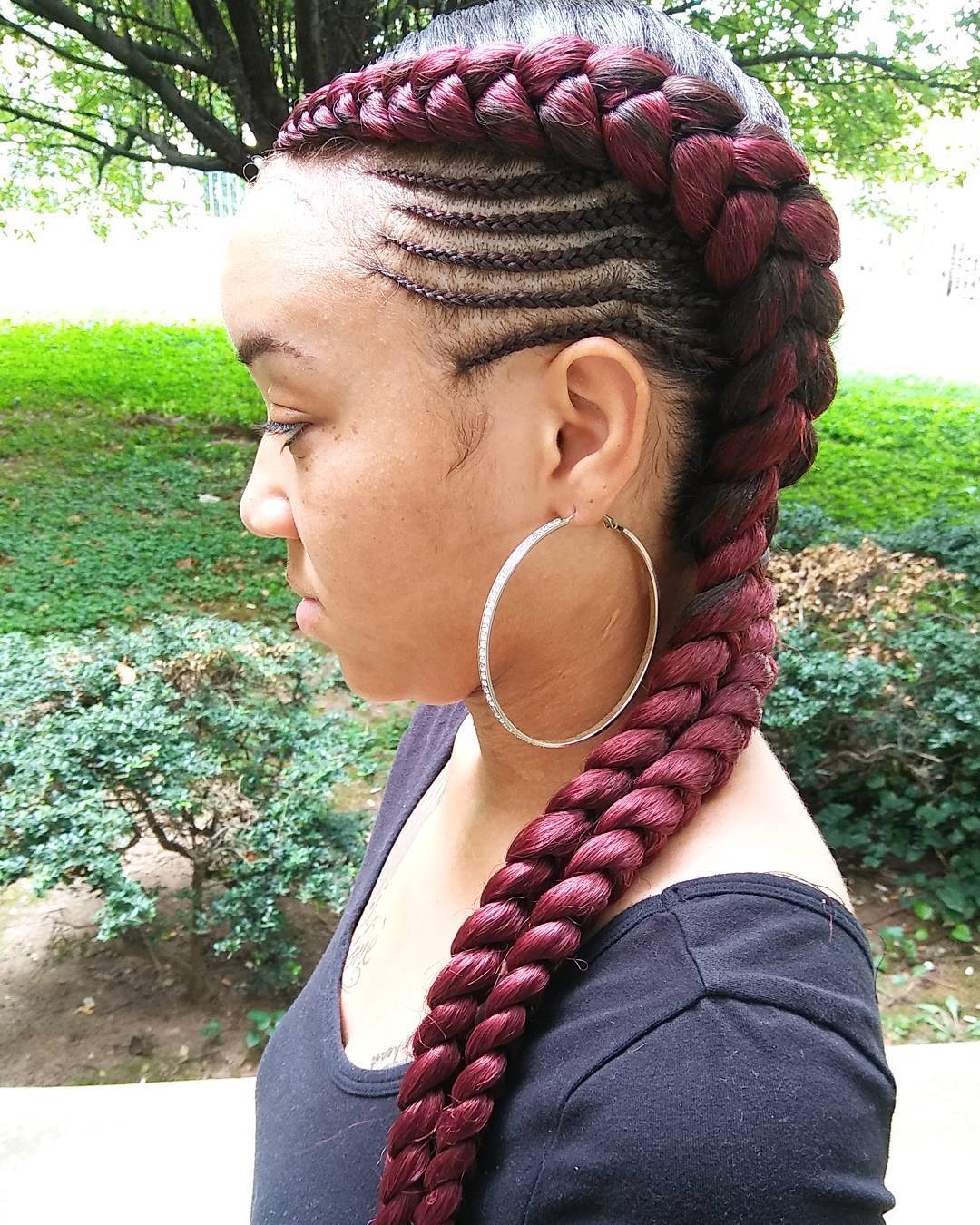 Marsala Braids For Black Women