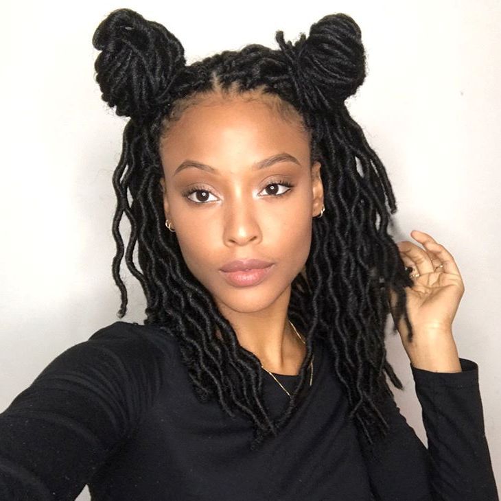 Pigtail Buns For Faux Locs