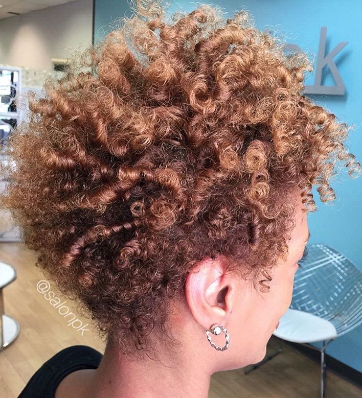 Short Light Brown Afro With Highlights
