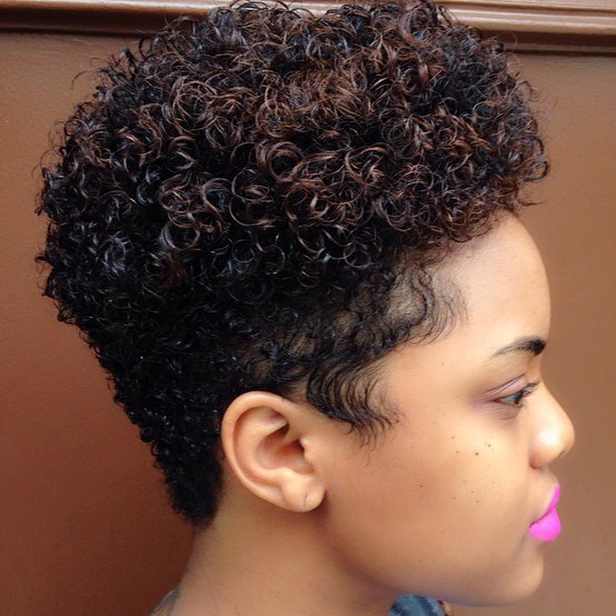 Short Natural Hairstyle With Curly Top