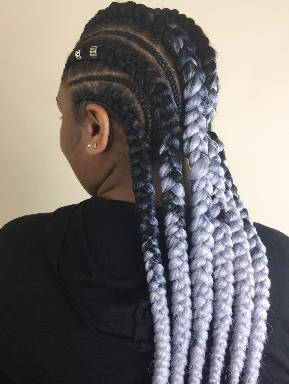 Black To Silver Goddess Braids