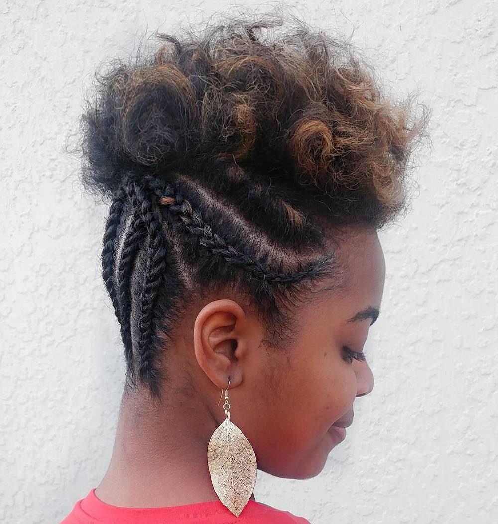 Half Braided Updo For Short Natural Hair