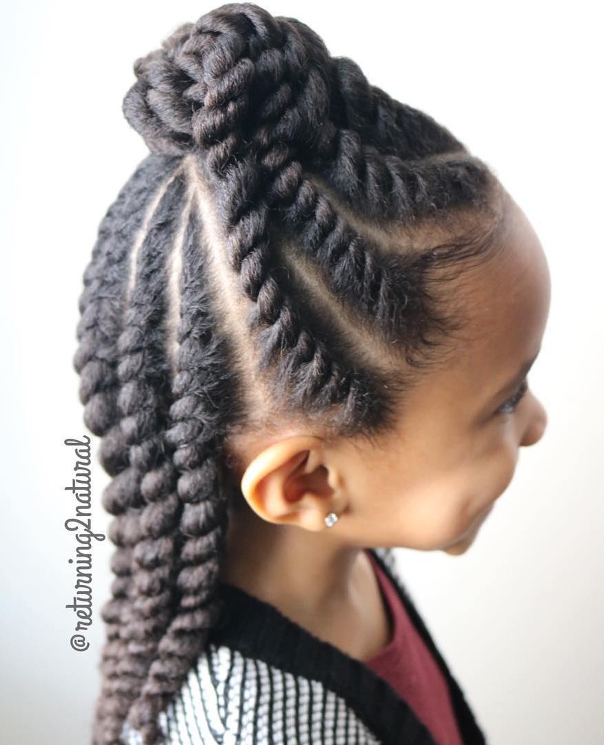 Half Bun With Flat Twists