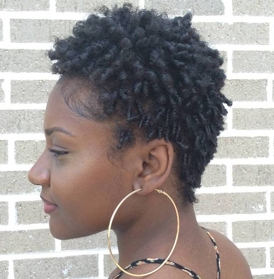 Black Twisted Curly Hairstyle For Short Hair