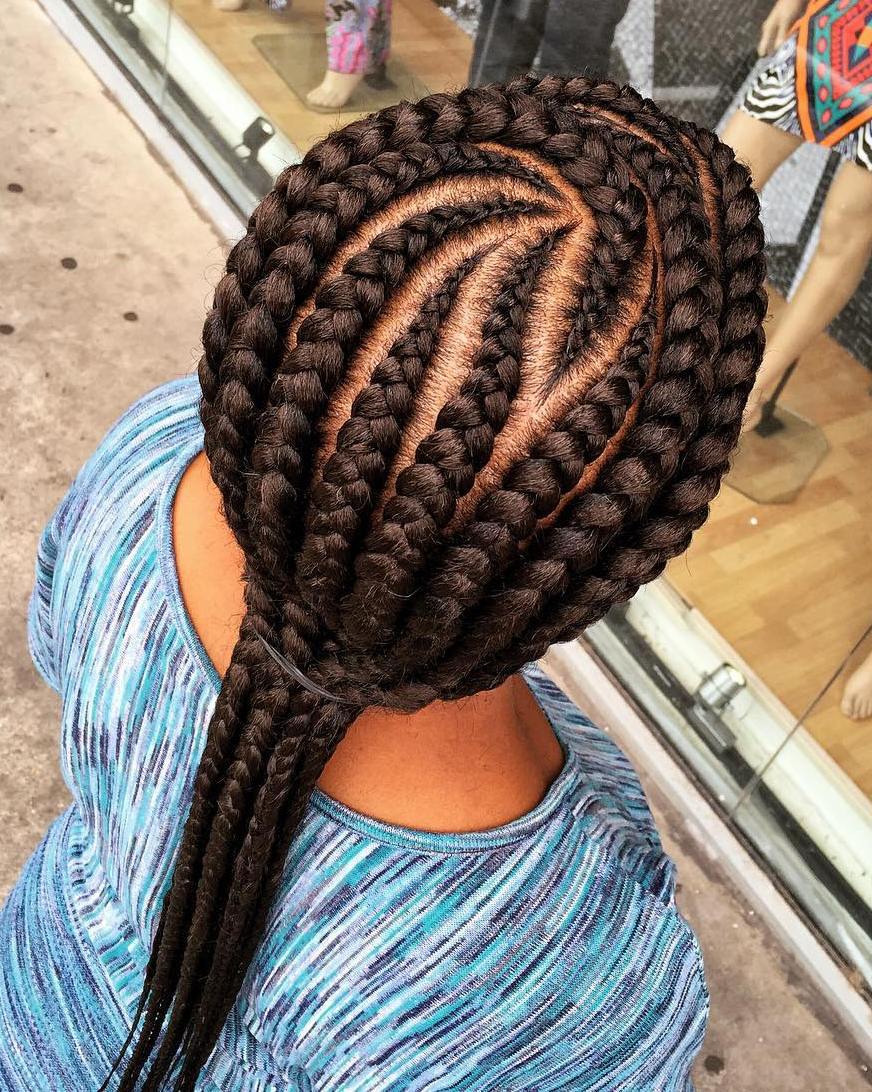 Curvy Cornrows With Extensions