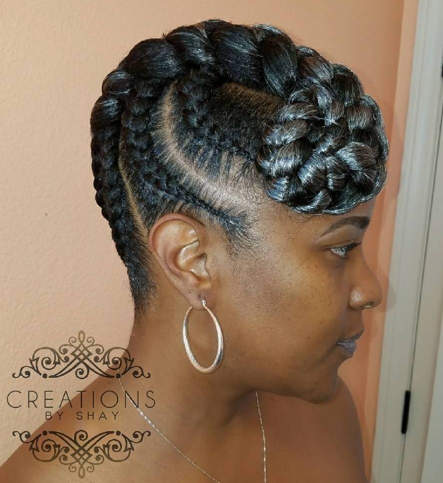 Goddess Braids Updo With A Side Forehead Bun